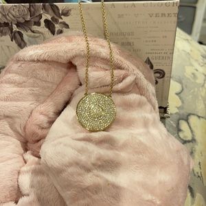 Touchstone gold bezel necklace